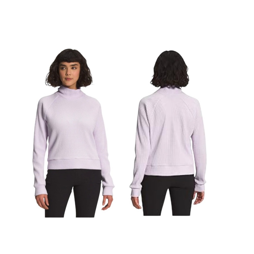 The North Face Women's Chabot Mock Neck Waffle Knit Top‎ Lavender Fog Size M